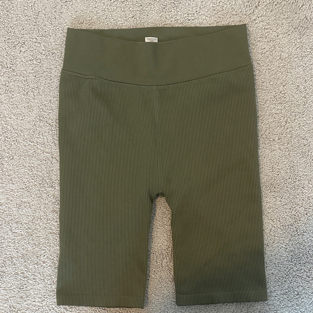 Calvin Klein Olive Ribbed Performance Shorts Large